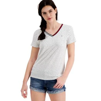 Tommy Hilfiger | Women's Polka Dot Printed V-Neck T-Shirt 额外7折, 额外七折