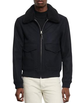 sandro外套是什么牌子, Sandro | Shearling-Collar Aviator Jacket商品图片 独家减免邮费