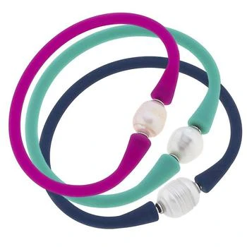 Canvas Style | Bali Freshwater Pearl Silicone Tropical Bracelet Set of 3,商家Verishop,价格¥411