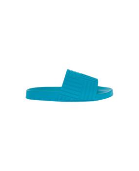 Bottega Veneta | Men's Light Blue Rubber Slide Sandals商品图片,6.5折