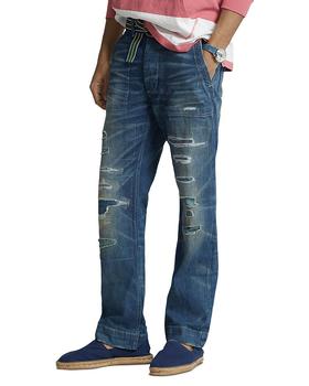 Ralph Lauren | Cotton Distressed Classic Fit Jeans in BUCKLY商品图片,3.6折, 独家减免邮费