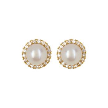商品ADORNIA | Adornia Freshwater Pearl Halo Earrings gold,商家Premium Outlets,价格¥308图片