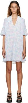ganni floral pleated shirtdress, Ganni | Blue & Purple Pleated Minidress商品图片 额外8.5折, 额外八五折