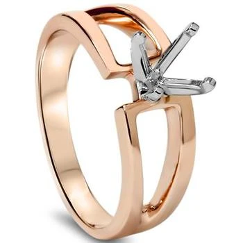 Pompeii3 | 14K Rose Gold Ring Modern Engagement Ring Setting Split Shank Semi Mount,商家Premium Outlets,价格¥2987