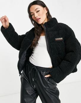 推荐Napapijri a-suomi borg puffer jacket in black商品