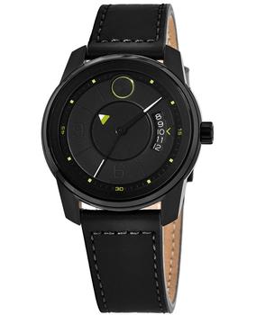 推荐Movado Bold Verso Black Dial Leather Strap Men's Watch 3600696商品