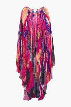 Camilla | Pleated printed chiffon kaftan 2.0折