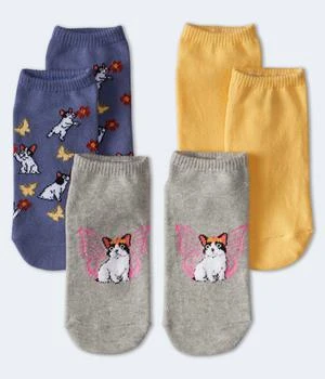 Aeropostale | Aeropostale Bulldog Butterfly Ankle Sock 3-Pack 3.9折