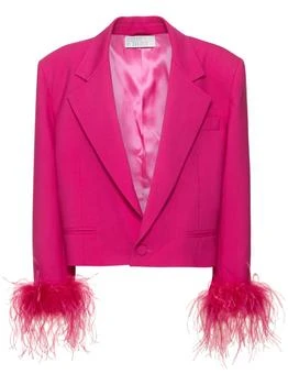 GIUSEPPE DI MORABITO | Double Twisted Wool Jacket W/ Feathers,商家LUISAVIAROMA,价格¥2225