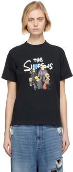 Balenciaga | 黑色 The Simpsons 联名 Small Fit T 恤商品图片,