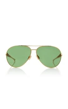 推荐Bottega Veneta - Aviator-Frame Metal Sunglasses - Green - OS - Moda Operandi商品