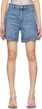 alexander wang短裤, Alexander Wang | Indigo Invisible Zip Boy Shorts商品图片 6.2折