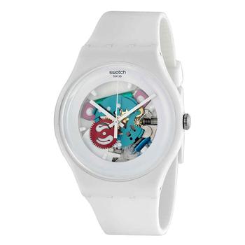 Swatch | White Lacquered White Silicone Unisex Watch SUOW100商品图片,7.5折