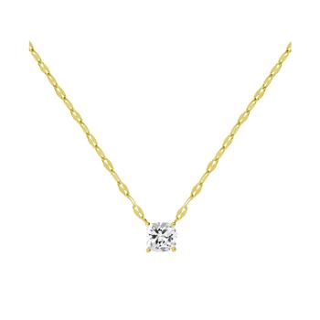 商品Cubic Zirconia Solitaire Pendant Necklace, 16" + 2" extender in Silver or Gold Plate,商家Macy's,价格¥292图片