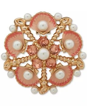 Anne Klein | Gold-Tone Crystal & Imitation Pearl Shell Cluster Pin,商家Macy's,价格¥103