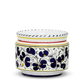 商品Artistica - Deruta of Italy | Orvieto Blue Rooster: Cylindrical Cover Pot Cachepot Planter (Small),商家Verishop,价格¥1245图片