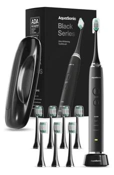 推荐Black Series Ultra Sonic Whitening ToothBrush with 8 DuPont Brush Heads & Travel Case商品
