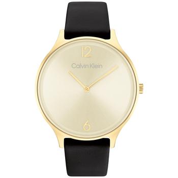 手表女ck精选, Calvin Klein | Black Leather Strap Watch 38mm商品图片 