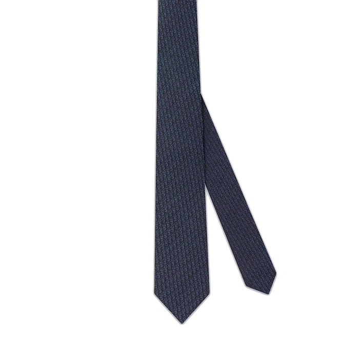 Dior | DIOR/迪奥  印花领带蓝色和黑色桑蚕丝 Oblique 提花,商家VPF,价格¥1689