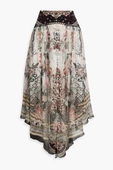 Camilla | Asymmetric embellished printed silk-georgette midi skirt,商家THE OUTNET US,价格¥1154
