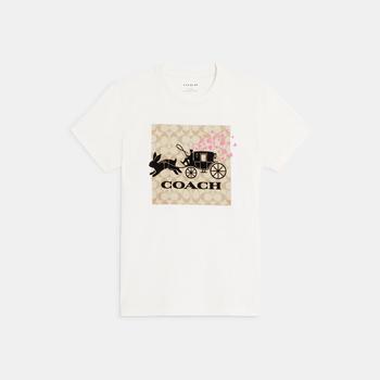 Coach | Coach Outlet Lunar New Year Signature Rabbit And Carriage T Shirt商品图片,5.4折×额外8.5折, 额外八五折