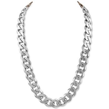 Esquire Men's Jewelry | Miami Cuban Curb Link 22" Chain Necklace in Sterling Silver, Created for Macy's商品图片,6折
