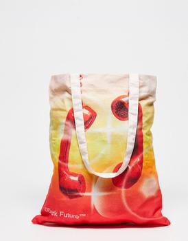 asos包, ASOS | ASOS DESIGN Dark Future canvas tote bag with telephone design商品图片 5.6折