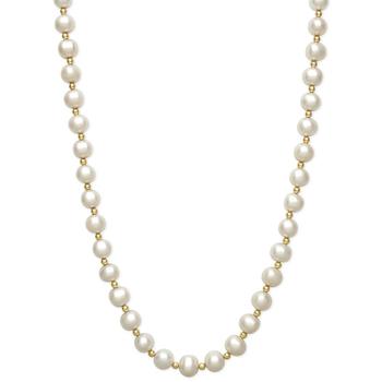 Belle de Mer | Cultured Freshwater Pearl (7-1/2mm) and Bead Necklace in 14k Gold商品图片,5折×额外8折, 额外八折