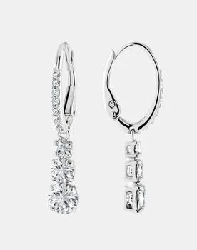 Swarovski | Swarovski attract trilogy hoop earrings in white plating,商家ASOS,价格¥816