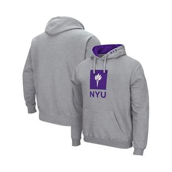 推荐Men's Heathered Gray NYU Violets Arch Logo 3.0 Pullover Hoodie商品