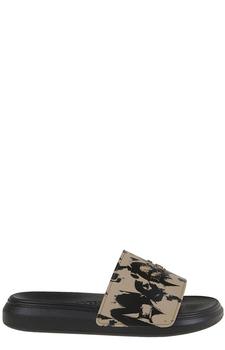 Alexander McQueen | Alexander McQueen Graffiti Printed Slip-On Slides商品图片,7.6折起
