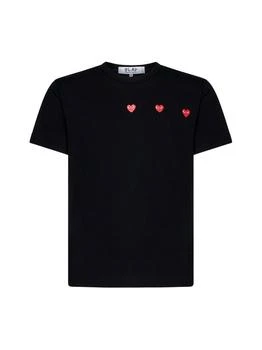 Comme des Garcons | Comme des Garçons Play Triple Hearts Crewneck T-Shirt,商家Cettire,价格¥558
