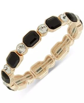 Anne Klein | Gold-Tone Jet Stone & Crystal Bezel Alternating Stretch Bracelet,商家Macy's,价格¥196