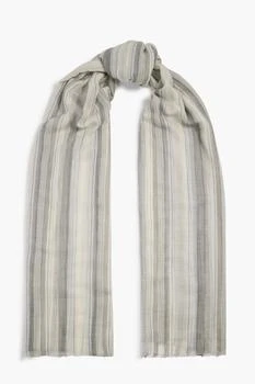 推荐Striped cashmere-gauze scarf商品