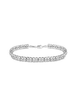 商品.925 Sterling Silver 1/10 Cttw Diamond Double-Link 7" Rolex Tennis Bracelet (I-J Color, I3 Clarity)图片