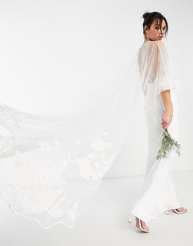 商品ASOS | ASOS EDITION applique floral wedding cape in ivory,商家ASOS,价格¥669图片