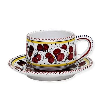 Artistica - Deruta of Italy | Orvieto Red Rooster: Cup and Saucer,商家Verishop,价格¥740