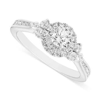 Macy's | Diamond Halo Engagement Ring (5/8 ct. t.w.) in 14k White Gold,商家Macy's,价格¥17965