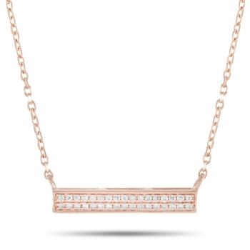 商品LB Exclusive | 14K Rose Gold 0.10 ct Diamond Pendant Necklace,商家Jomashop,价格¥2166图片