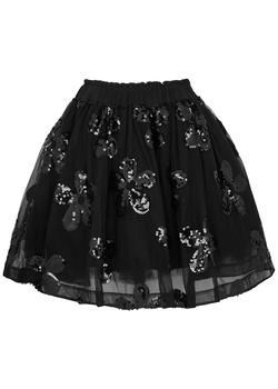 Simone Rocha | Layered sequin-embellished tulle skirt商品图片,