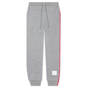 推荐Thom Browne Classic Loopback RWB Side Stripe Sweatpants - Light Grey商品