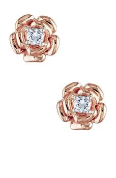 DELMAR | Lab Created White Sapphire Center Rose Stud Earrings,商家Nordstrom Rack,价格¥447