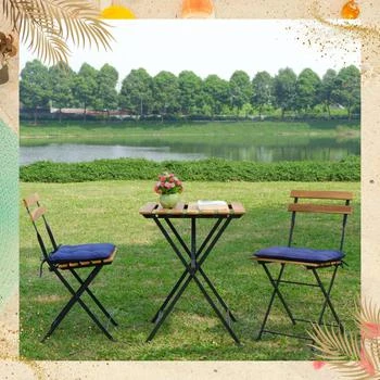 Simplie Fun | Solid Teak Wood Bistro Set Folding Table And Chair Set,商家Premium Outlets,价格¥904