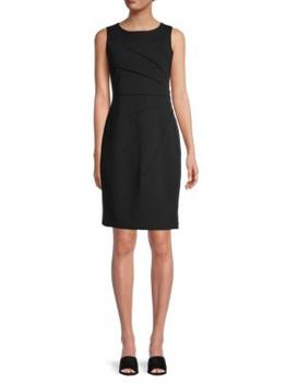 商品Calvin Klein | ​Side Pleated Sleeveless Pencil Dress,商家Saks OFF 5TH,价格¥362图片