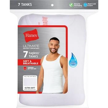 Hanes | Men's Ultimate® ComfortSoft® 7-Pk. Moisture-Wicking Cotton Tanks,商家Macy's,价格¥197