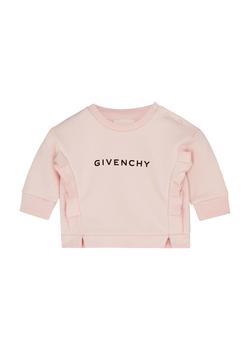 春装纪梵希卫衣, Givenchy | KIDS Pink logo ruffled jersey sweatshirt (6-18 months)商品图片 满$1享9折, 满折