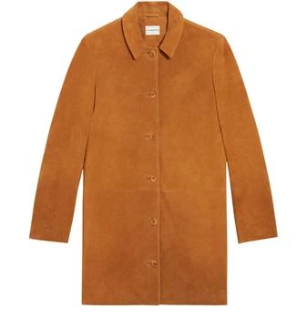 Claudie Pierlot | Straight suede leather coat,商家24S Paris,价格¥6735