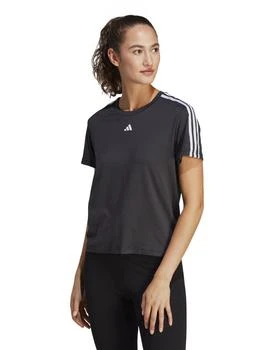 推荐adidas Training Essentials 3 stripe t-shirt in black商品