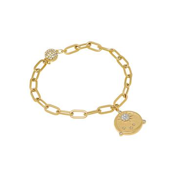 推荐Swarovski The Elements Fire Gold-Tone Plated And Crystal Charm Bracelet 5572640商品