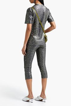 Ganni | Metallic leopard-print jersey T-shirt商品图片,4.4折×额外7.5折, 额外七五折